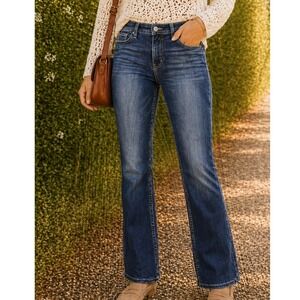 Crafted by Lee Womens Straight Leg Jeans Dark Wash Mid Rise Size 8 Indigo Denim